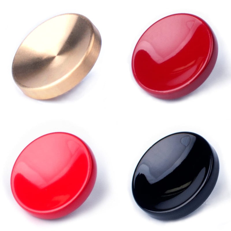 VKO Metal Soft Shutter Release Button,Delicate Camera Shutter Button Black Red Dark-red Golden 11mm Concave Surface(4 Pack) - Image 1